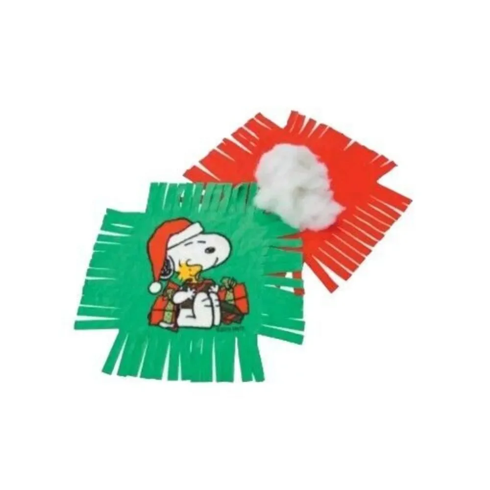 Cute Peanuts Snoopy Woodstock Christmas Fleece Tied Pillow‎ Craft Kit